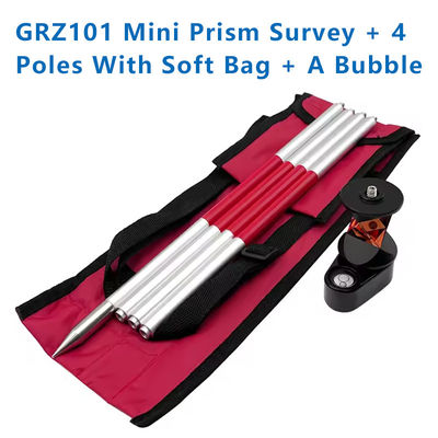 SWISS TYPE トータルステーションのための新しいミニ360度プリズム GRZ101ミニプリズム調査を交換する + ソフトバッグ + バブルを持つ4つのポール